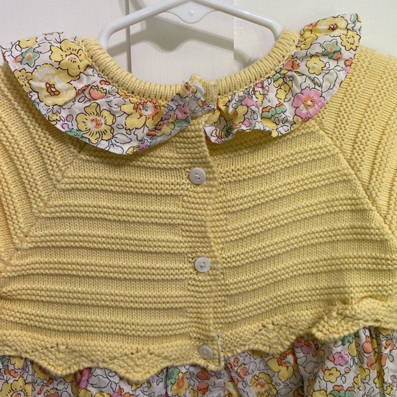 Toddler Girl Dress Yellow Floral Spring Flowers Size 80 - Picture 6 of 9